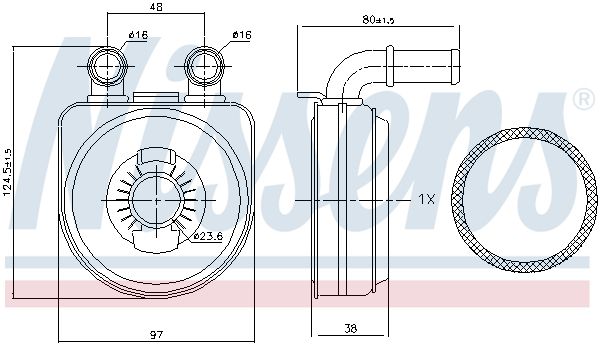 NISSENS 90650 Oil Cooler, engine oil