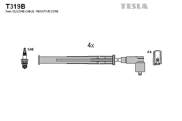 Комплект проводів високої напруги, Tesla T319B