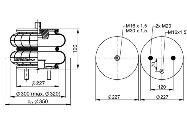 Mech, pneumatické odpružení SP 2 B 22 R-1