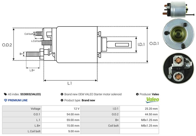 AS-PL SS3003(VALEO) Solenoid Switch, starter
