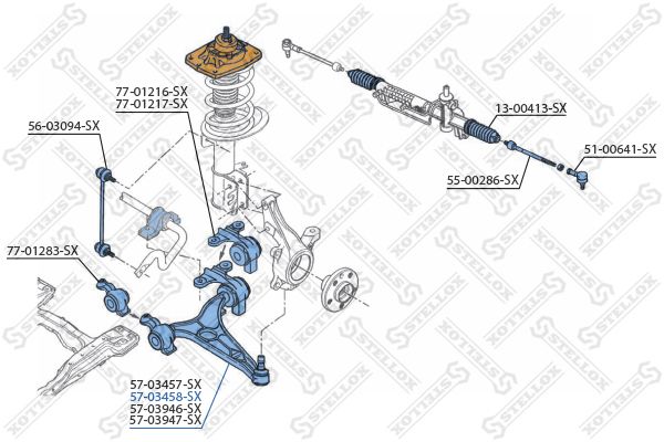 STELLOX 57-03458-SX Control/Trailing Arm, wheel suspension