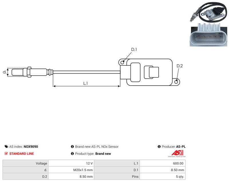 NOx-sensor, karbamiidipritse, AS-PL NOX9090
