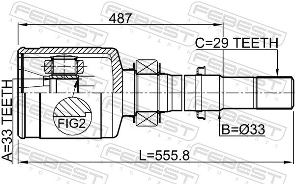 FEBEST 0211-T31MTRH Joint Kit, drive shaft