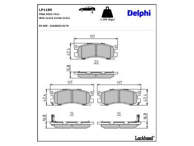 DELPHI LP1189 - Brake Pad Set, disc brake