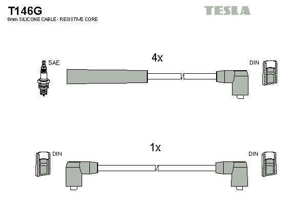 Комплект проводів високої напруги, Tesla T146G