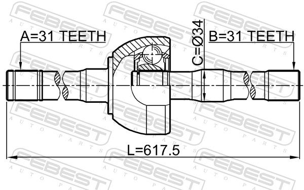 FEBEST 0214-Y61RH Drive Shaft
