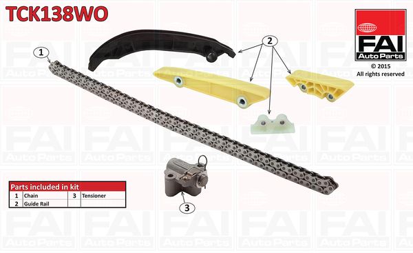 Комплект ланцюгів привода, Fai Autoparts TCK138WO