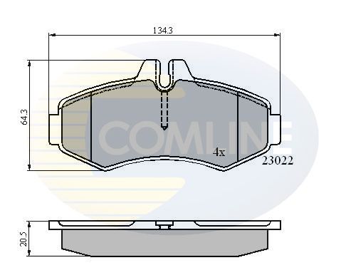 Комплект гальмівних накладок, дискове гальмо, Comline CBP0480