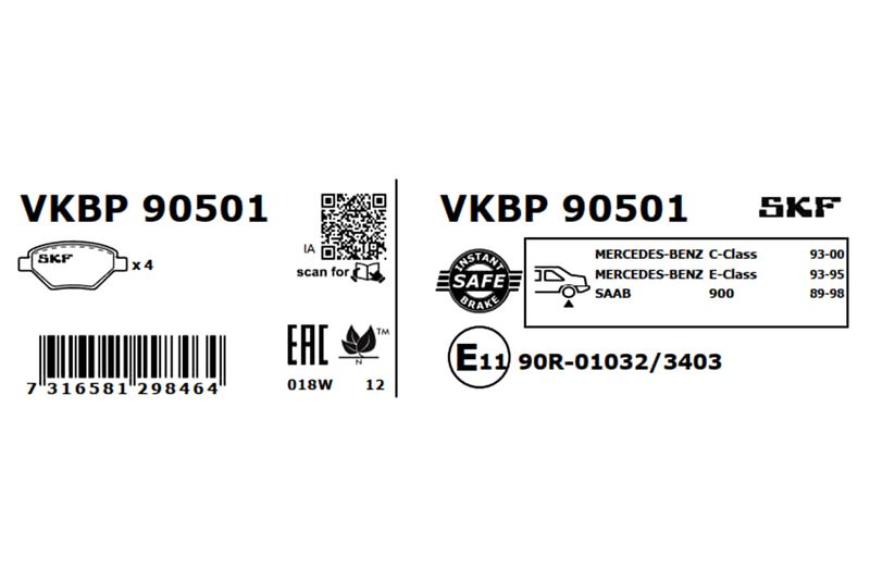 SKF VKBP 90501 Brake Pad Set, disc brake