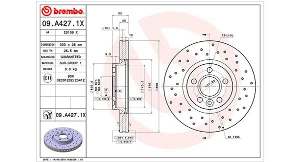 Гальмівний диск, Magneti Marelli 360406087602