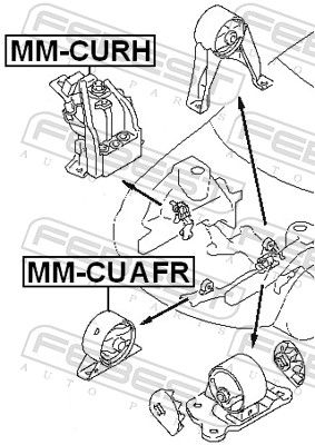 Опора, двигун, Febest MM-CURH