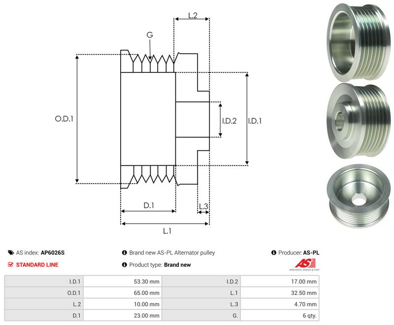 Rihmaratas, generaator, AS-PL AP6026S