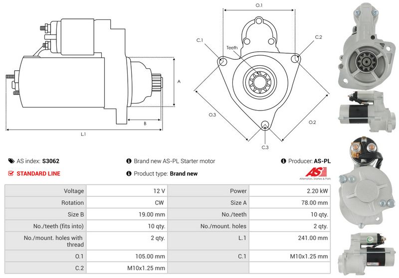 Starter, AS-PL S3062