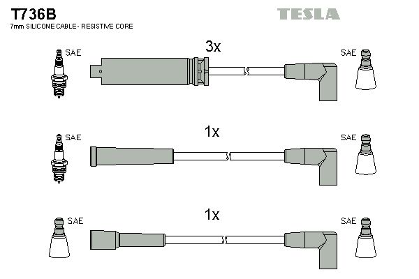 Комплект проводів високої напруги, Tesla T736B