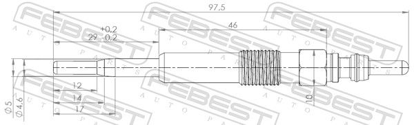 Свічка розжарювання, Febest 23642-003