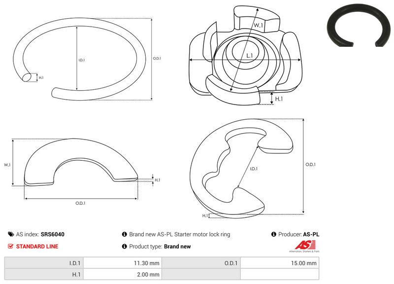 AS-PL SRS6040 Repair Kit, starter