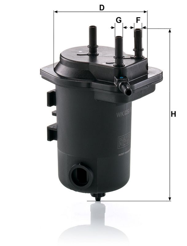Kütusefilter, MANN-FILTER WK 939, 9 x