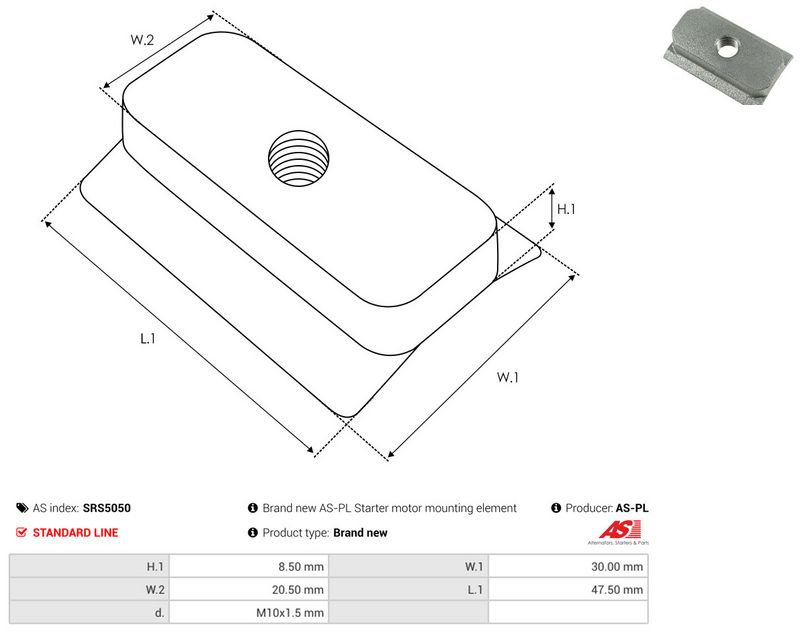 AS-PL SRS5050 Repair Kit, starter