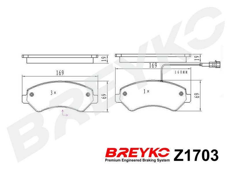 DAVID VASCO Z1703 Brake Pad Set, disc brake