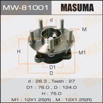 Комплект колісних підшипників, Masuma MW-81001