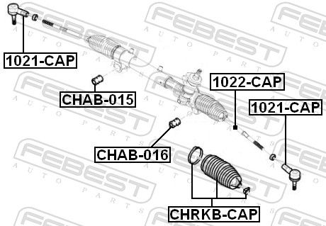 Наконечник, поперечна кермова тяга, Febest 1021-CAP