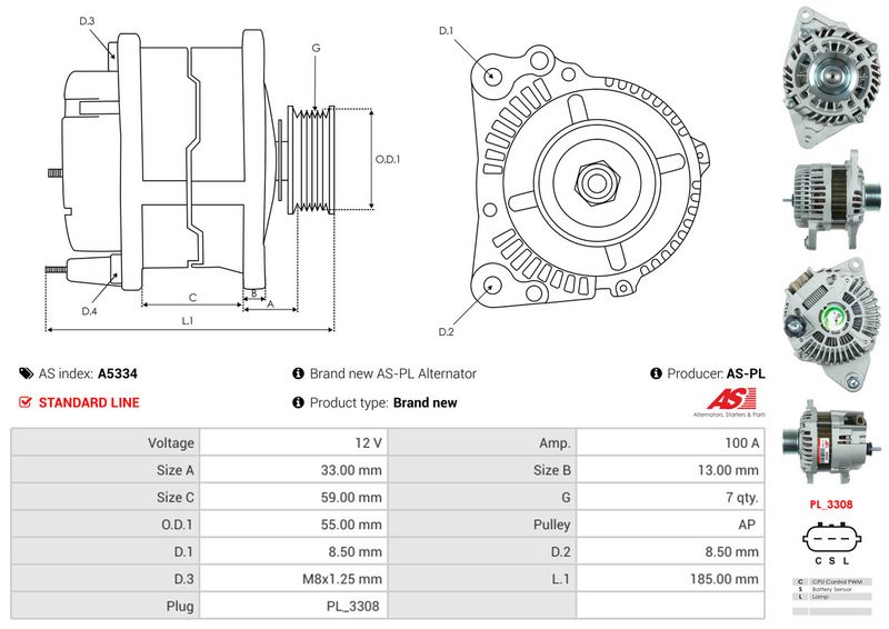 AS-PL A5334 Alternator