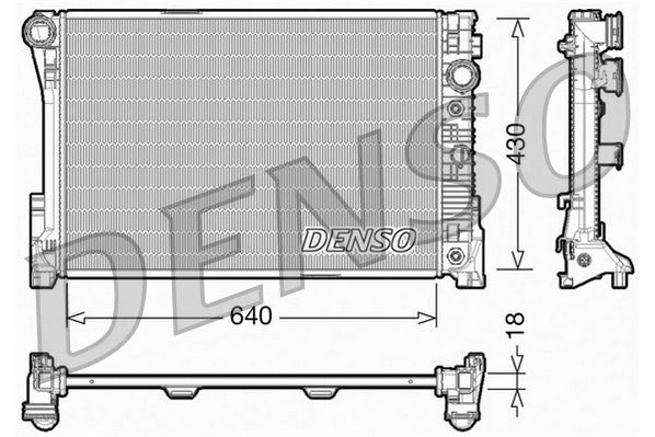 Радіатор, система охолодження двигуна, Denso DRM17005