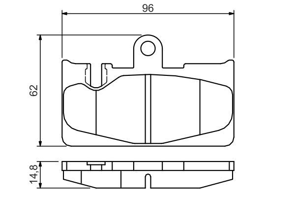 Комплект гальмівних накладок, дискове гальмо, Bosch 0986495139