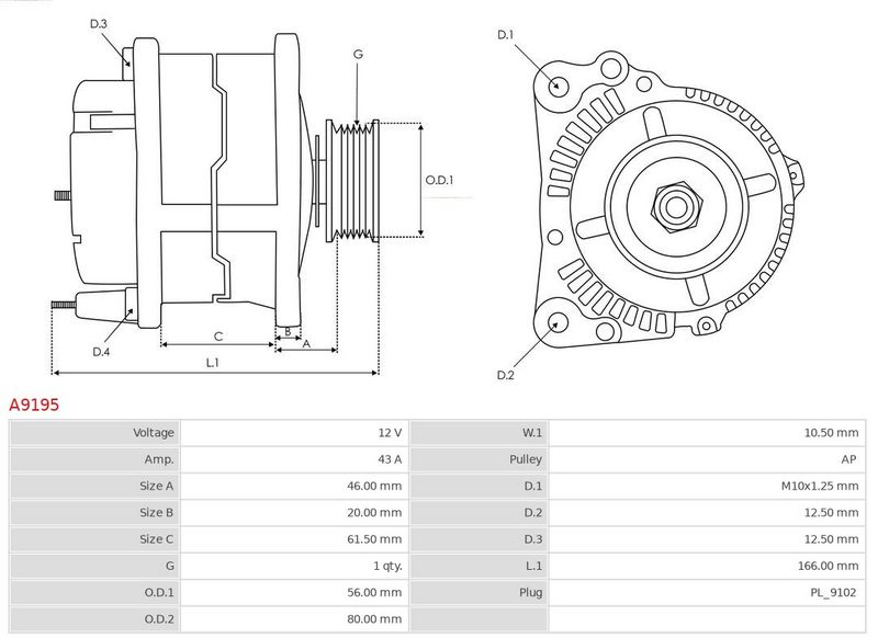 AS-PL A9195 Alternator
