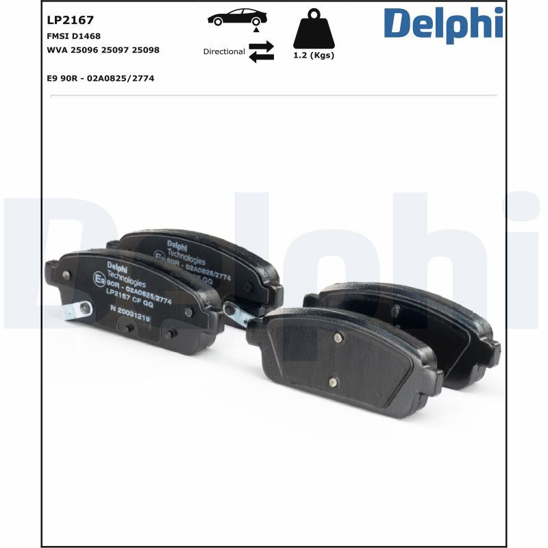 DELPHI LP2167 Brake Pad Set, disc brake