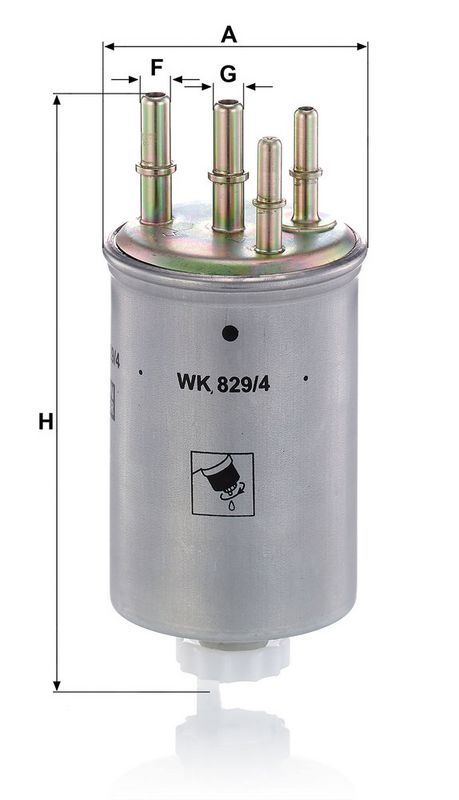 Filtru combustibil WK 829/4 MANN-FILTER