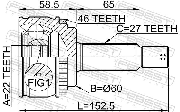 FEBEST 2210-CDA46 Joint Kit, drive shaft