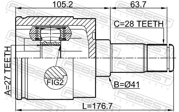 FEBEST 2211-GHLH Joint Kit, drive shaft