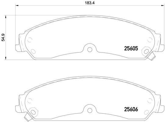 Комплект гальмівних накладок, дискове гальмо, Brembo P23149