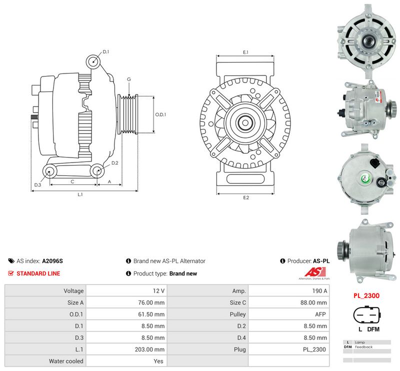 Generaator, AS-PL A2096S