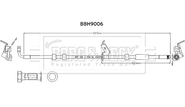 BORG & BECK fékcső BBH9006