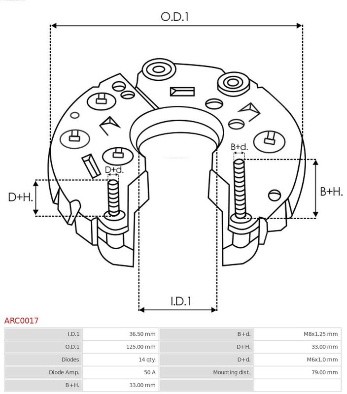 AS-PL ARC0017 Rectifier, alternator