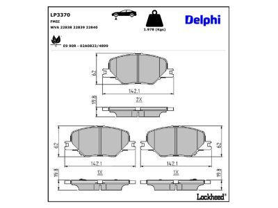 DELPHI LP3370 Brake Pad Set, disc brake