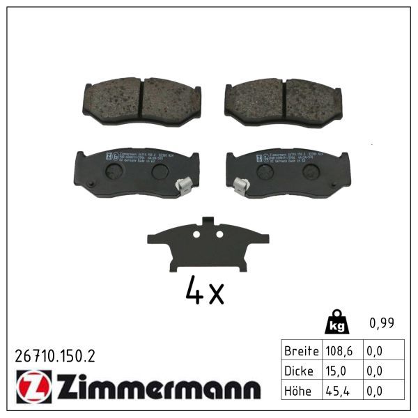 set placute frana,frana disc ZIMMERMANN 26710.150.2