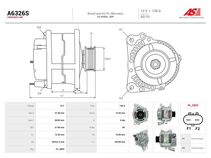 Generaator, AS-PL A6326S