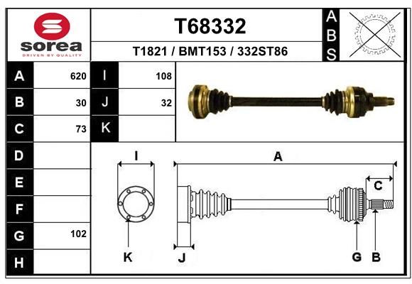 EAI hajtótengely T68332