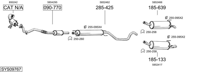 BOSAL kipufogórendszer SYS09767