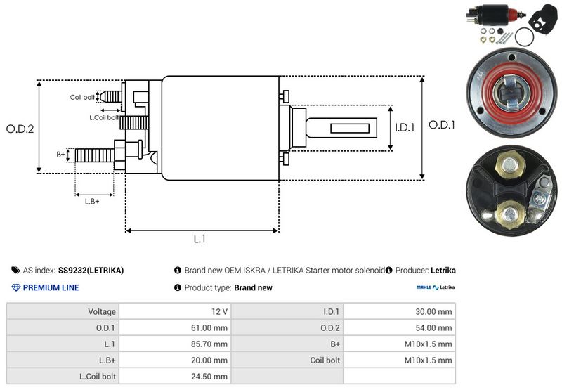 Magnetlülitus, starter, AS-PL SS9232(LETRIKA)