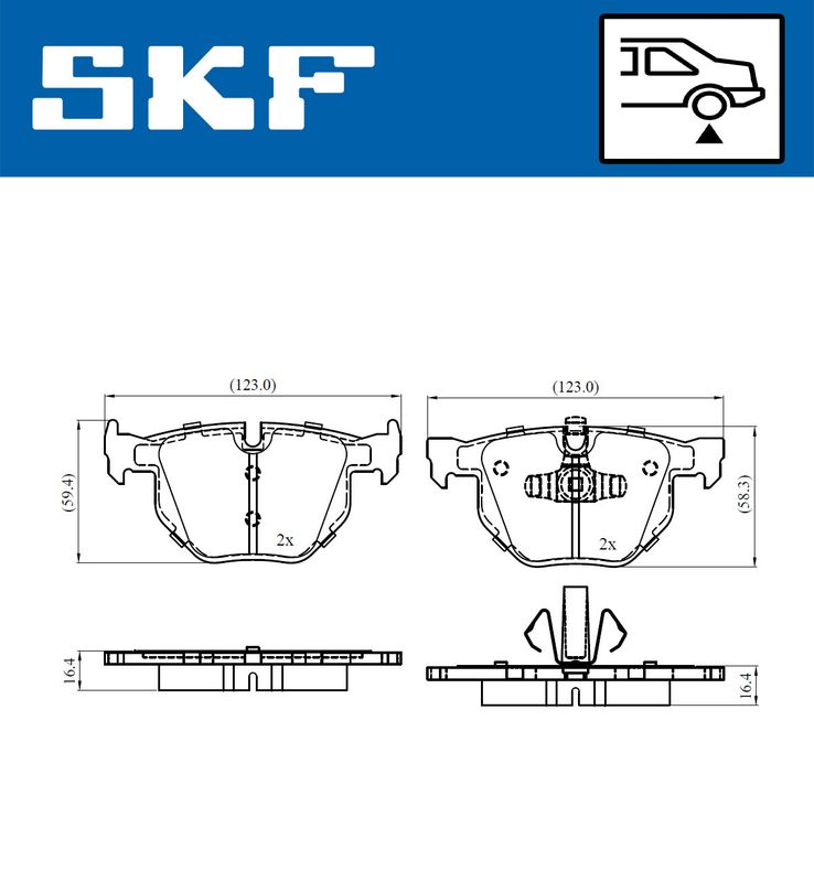SKF Brake Pad Set, disc brake VKBP 90372