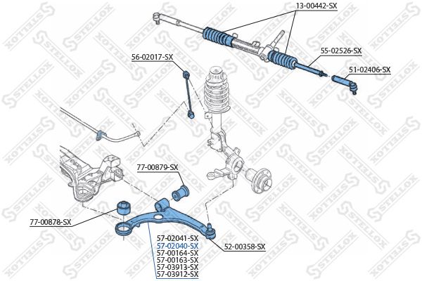 STELLOX 57-02040-SX Control/Trailing Arm, wheel suspension