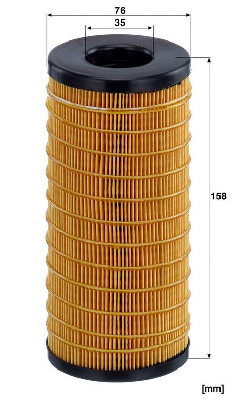 Brandstoffilter (patroon, met zegel) 159x76x33 past: URSUS 10014 H, 11024, 14034, 5322, 5324, 7524, 8014 H, 9014 H, 9024, 360 3P, 380, 380 M, 6024  ARMATRAC 1104  ATLAS QAS 60, QAS 80