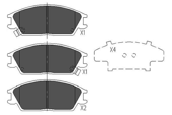 Комплект гальмівних накладок, дискове гальмо, Kavo Parts KBP-3033