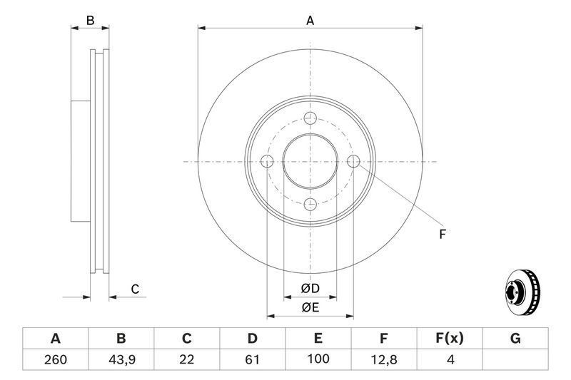 BOSCH Disque de frein 0 986 479 090