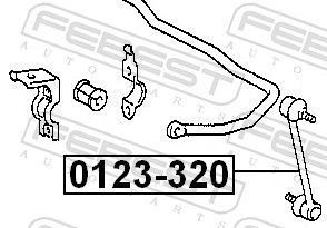 FEBEST 0123-320 Link/Coupling Rod, stabiliser bar