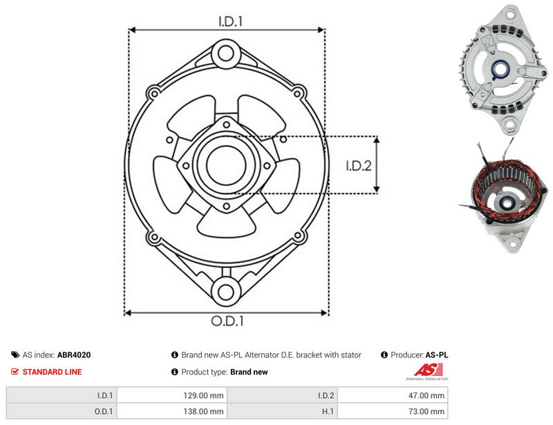 AS-PL ABR4020 Stator, alternator